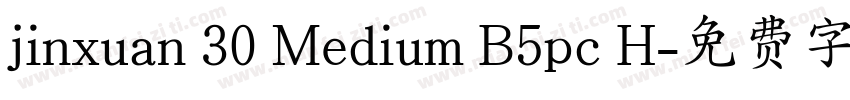 jinxuan 30 Medium B5pc H字体转换